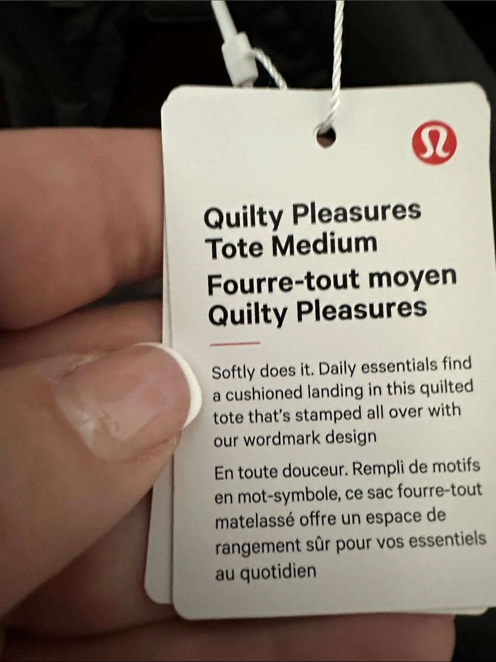 Lululemon Quilty Pleasures Tote Bag Medium 12L - Black NWT RARE! - Picture 12 of 12